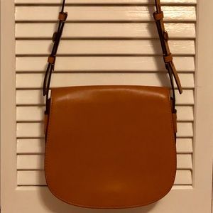 EUC Tory Burch Leather Saddle Bag in Camello